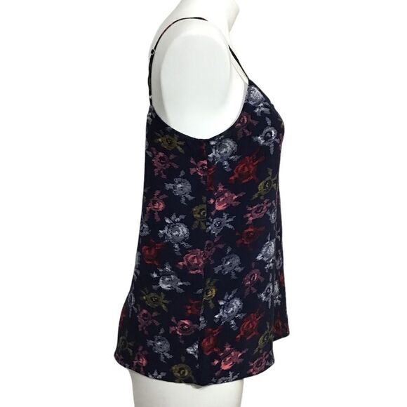 Equipment Blue Satin Silk V-Neck Spaghetti Strap Top Size Medium - Picture 4 of 9